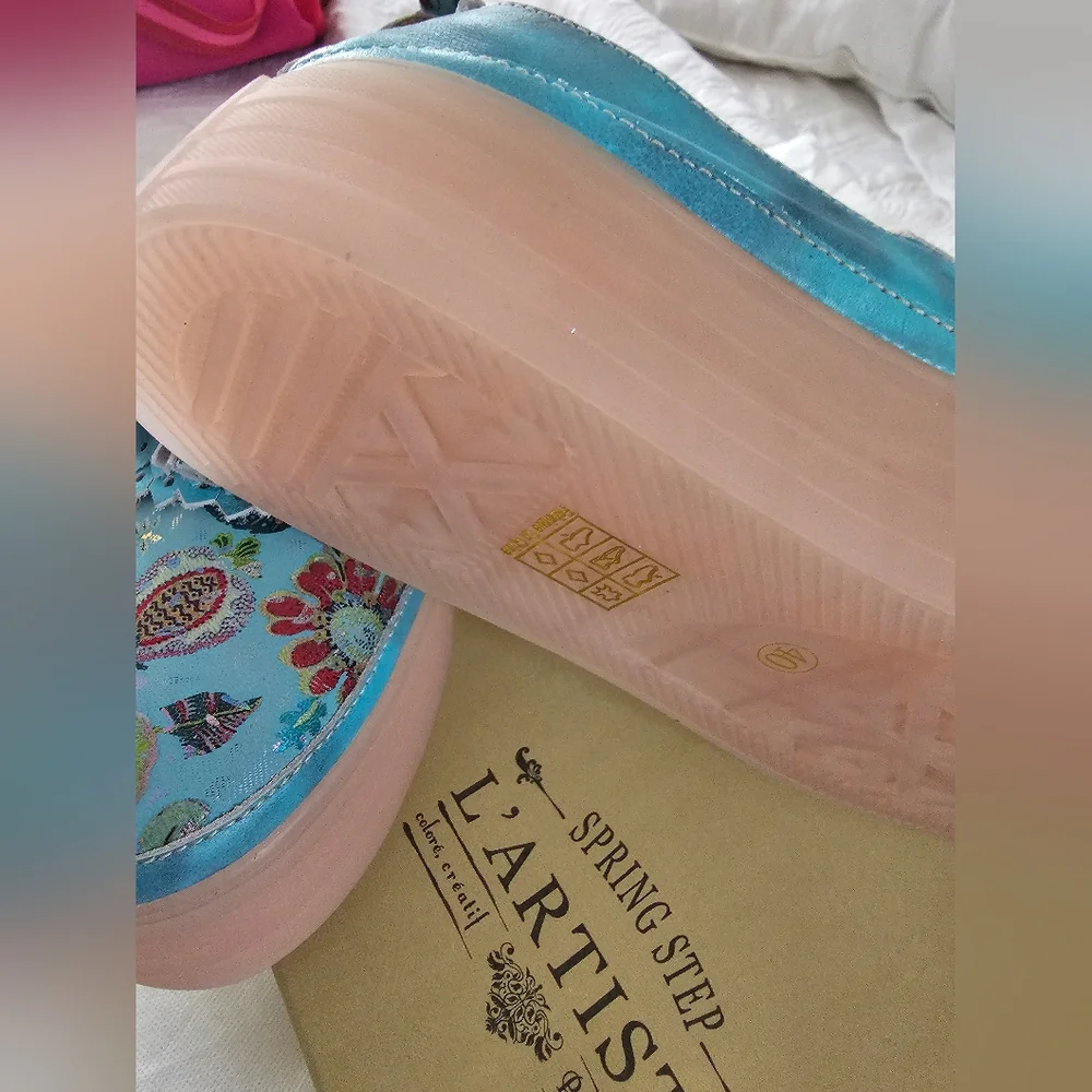 L'Artiste Turquoise Blu Platforms Sz 9 - Picture 3 of 8